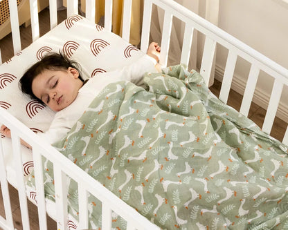 Lullaby 2-Layer Muslin Cotton Swaddle – 110×120 cm Baby Blanket