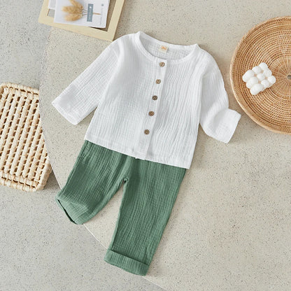Outfit Set – Solid Long Sleeve Top & Pants