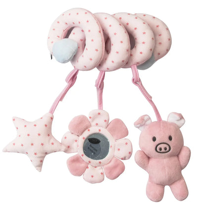 Spiral Activity Hanging Toy – With Mirror, Squeaker & Rattles