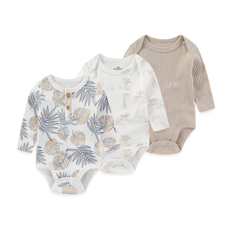 Lullaby Cotton Baby Bodysuit Pack – 3 Pcs