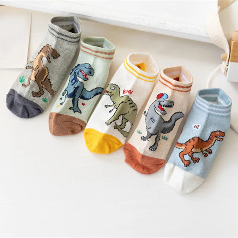 Dinosaur Socks for Boys (Pack of 5)