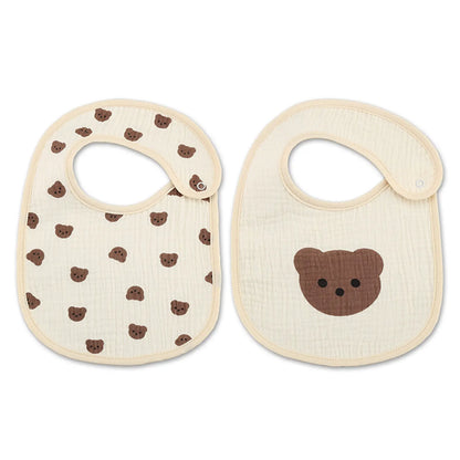 2pcs cotton waterproof baby bibs