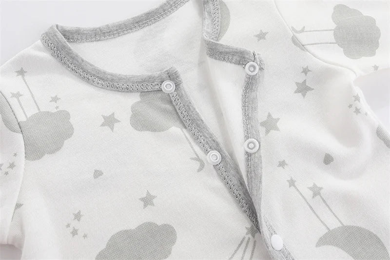 Lullaby Striped Cotton Baby Romper – Full-Sleeve Unisex Bodysuit