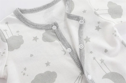 Lullaby Striped Cotton Baby Romper – Full-Sleeve Unisex Bodysuit