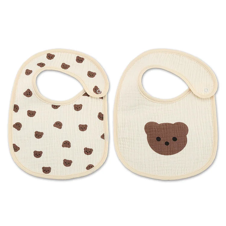 2pcs cotton waterproof baby bibs
