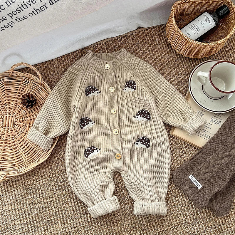 Soft Knit Baby Romper – Long Sleeve Unisex