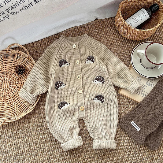 Soft Knit Baby Romper – Long Sleeve Unisex
