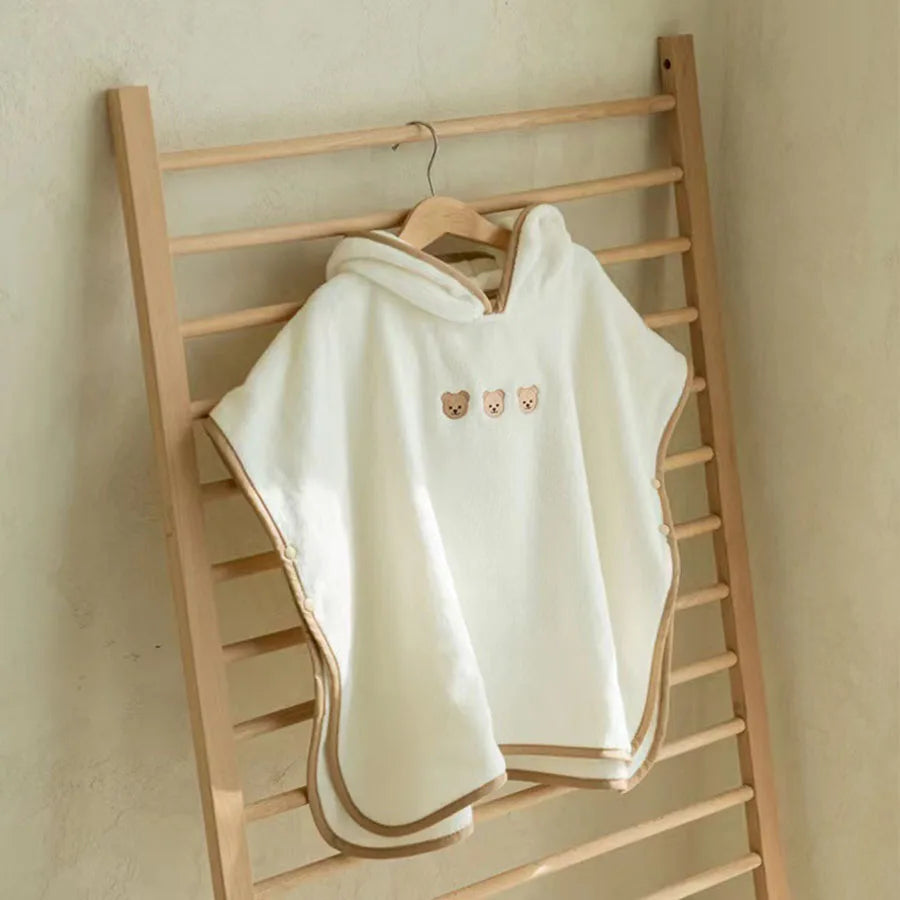 Hooded Bath Towel Cloak – Soft Coral Fleece