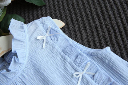 Cotton Butterfly Sleeve Baby Set - 2Pcs