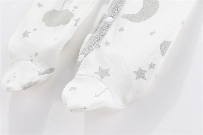 Lullaby Striped Cotton Baby Romper – Full-Sleeve Unisex Bodysuit