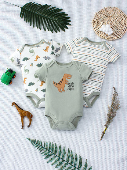 Lullaby Little Dino dude Bodysuit - Set 3Pcs