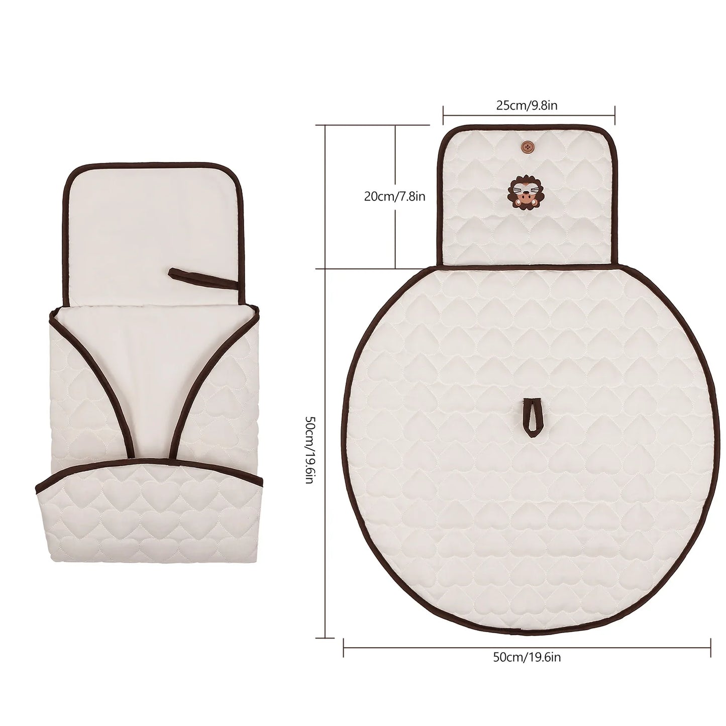 Foldable Waterproof Baby Changing Pad – Large 70×50 cm