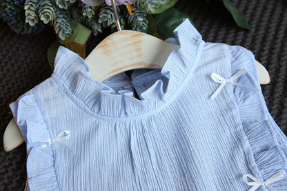Cotton Butterfly Sleeve Baby Set - 2Pcs