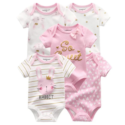 Lullaby 5-Piece Cotton Baby Bodysuit Set