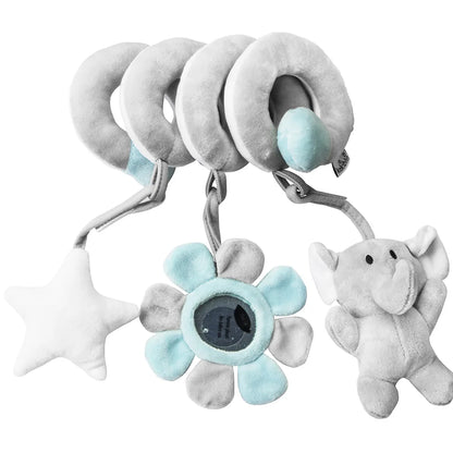 Spiral Activity Hanging Toy – With Mirror, Squeaker & Rattles