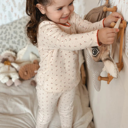 100% Cotton Long Sleeve Top Pant Suit Homewear