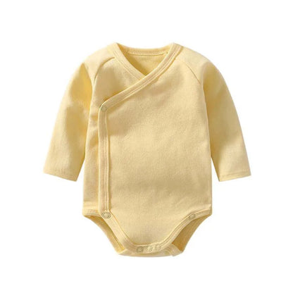 Lullaby Cotton V-Neck Baby Romper – Full-Sleeve Unisex Bodysuit