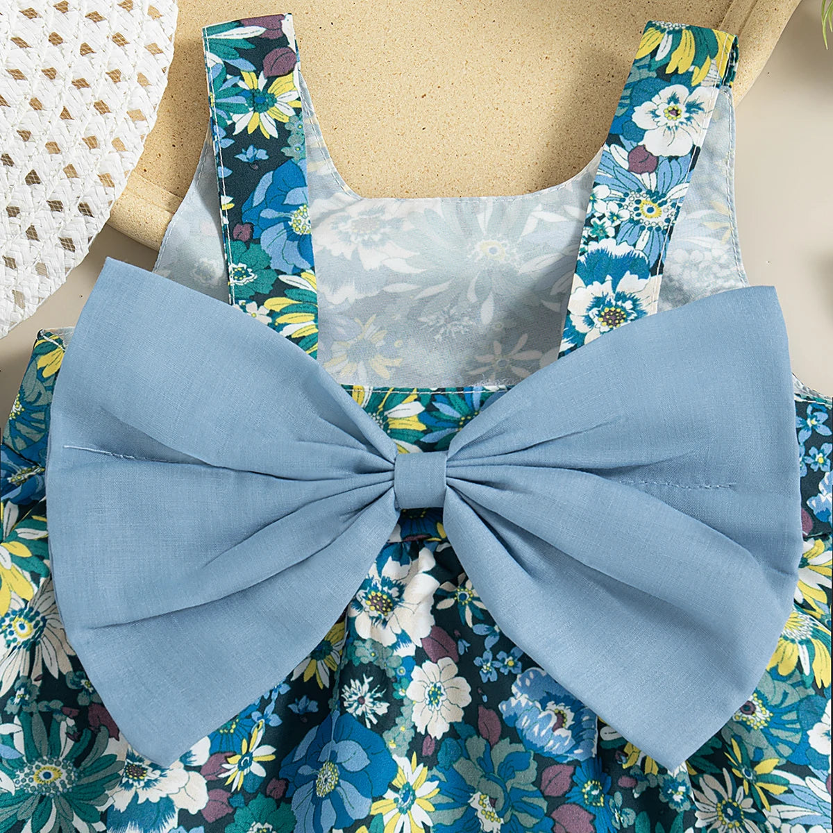 Lullaby London Cotton Dress and Hat Bow- 2 Pcs