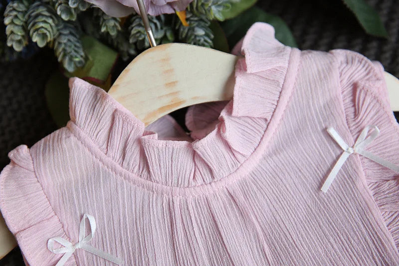 Cotton Butterfly Sleeve Baby Set - 2Pcs