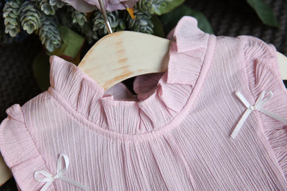 Cotton Butterfly Sleeve Baby Set - 2Pcs
