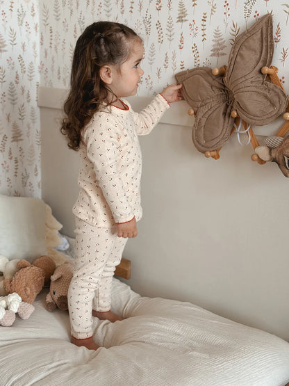 100% Cotton Long Sleeve Top Pant Suit Homewear