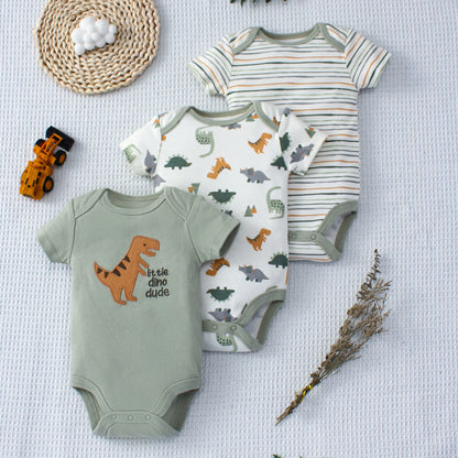 Lullaby Little Dino dude Bodysuit - Set 3Pcs